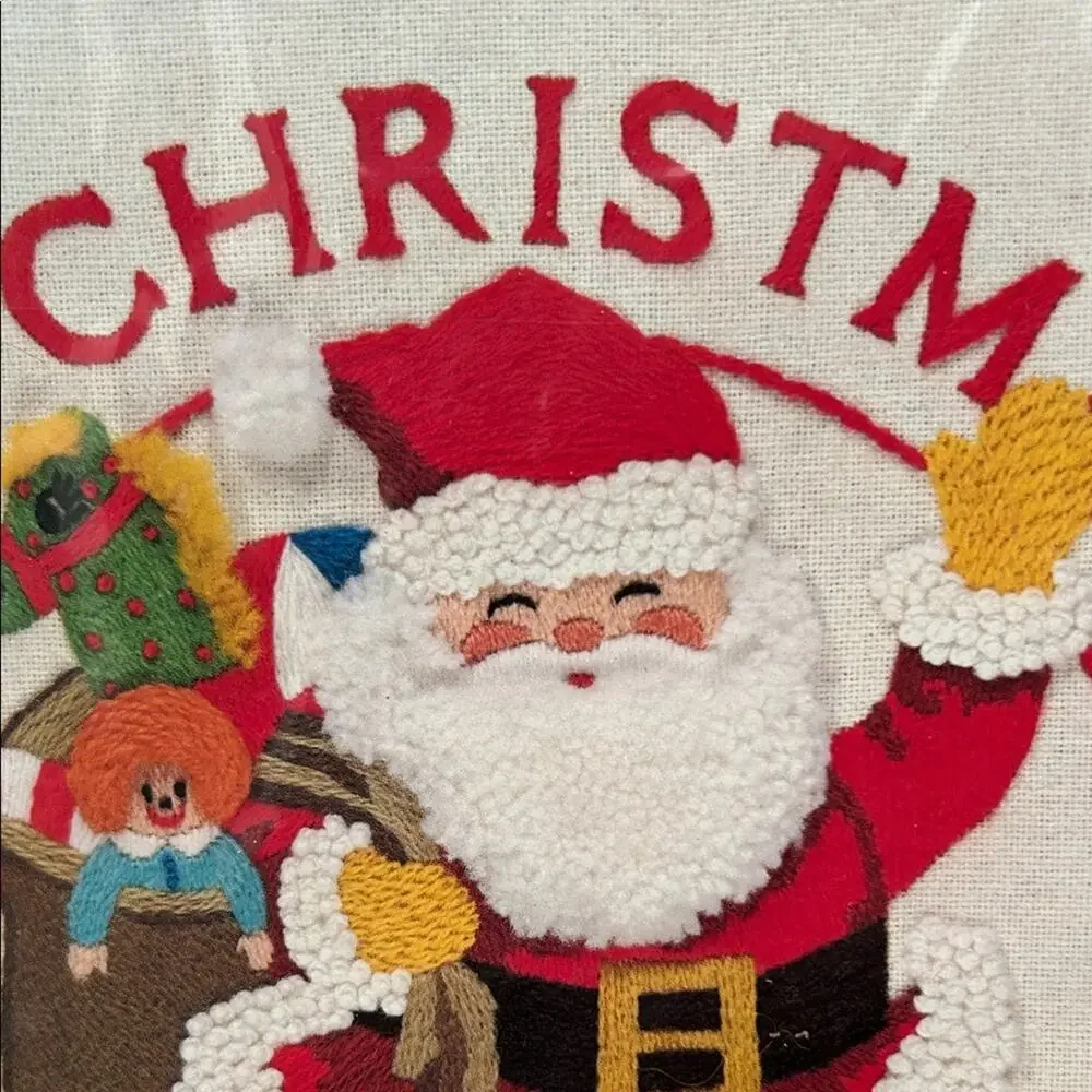 Vintage Sunset Stitchery “Merry Christmas From..” Needlepoint Kit, NEW Unopened